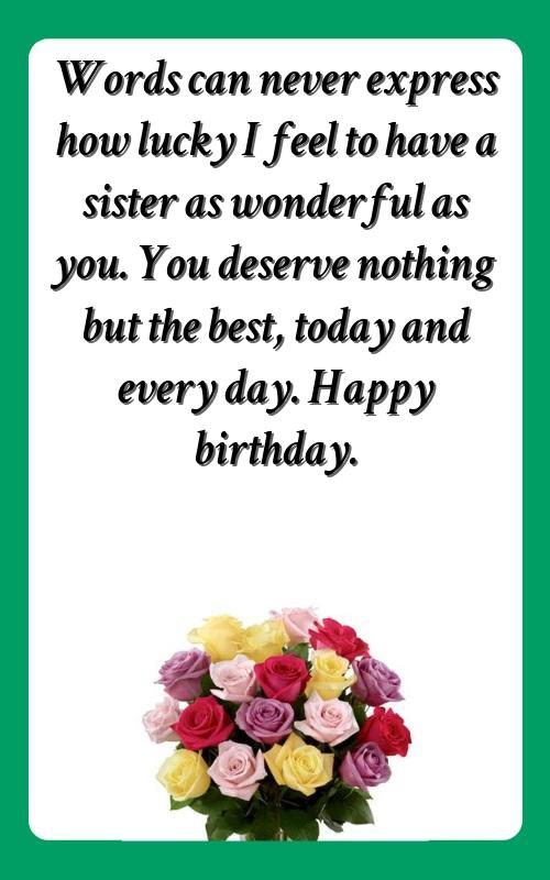birthday caption for a sister